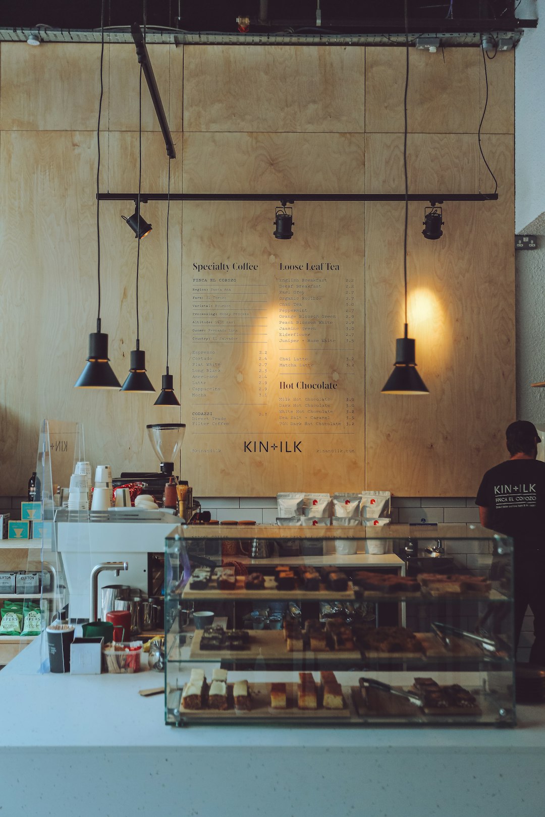 Cafe menu board and counter details